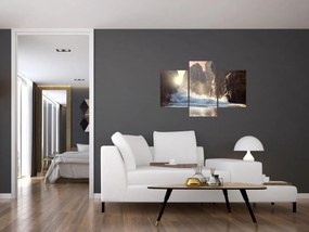Tablou - Stânci și valuri ale oceanului (90x60 cm)