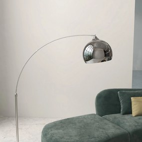 HOMCOM Lampă de podea vintage în arc cu bară ajustabilă, întrerupător de picior, soclu E27, argintiu | Aosom Romania
