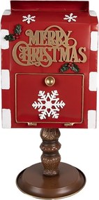 Cutie poștală decorativă vintage din metal, roșu, 27x22xH51 cm