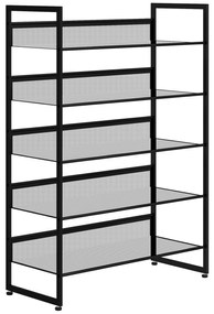 HOMCOM Suport pantofi, suport pantofi, raft pentru pantofi, 5 nivele, 72 cm x 30 cm x 102 cm, negru | Aosom Romania