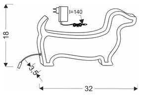 Veioză pentru copii roz Dog – Candellux Lighting