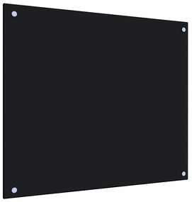 vidaXL Panou antistropi de bucătărie, negru 70x60 cm sticlă securizată