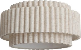 Japandi Lampshade in Beige Linen 35/35/18 - Scalloped