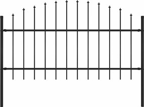 vidaXL Gard de grădină Woerden cu vârf tip suliță din oțel 170x125 cm negru