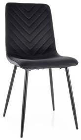 Scaun de bucătărie Freville Velvet, negru