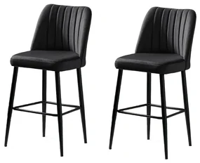 Set de scaune de bar Vento Black and Black, 2 buc., 2 buc.