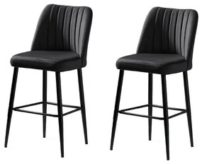 Set de scaune de bar Vento Black and Black, 2 buc., 2 buc.