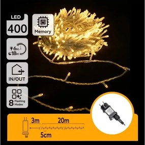Aigostar - LED Ghirlandă de Crăciun pentru exterior 400xLED/6W/230V 20m IP44 alb cald