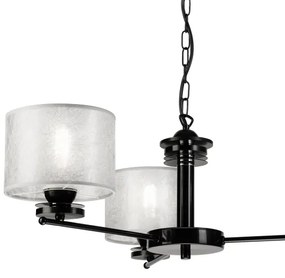 Candelabru suspendat ROSA cu lanț 3xE27/60W/230V negru/gri