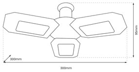 Proiector LED de tavan 3xE27/16,7W/230V 4000K