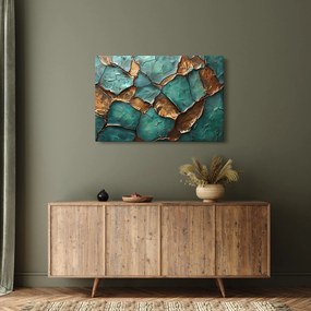 Tablou - Pictură verde-auriu (90x60 cm)