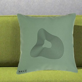 Perna Decorativa Abstract Linii Organice, 40x40 cm, Verde, Husa Detasabila, Perna Inclusa, BEKZ®