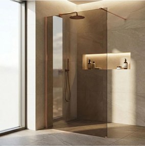 Paravan de dus Rea Flexi Brown 110 cm cupru periat