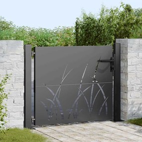 vidaXL Poartă de grădină Negru 105 x 100 cm Oțel vopsit în pulbere