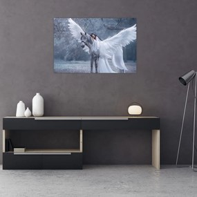 Tablou - Fata și unicorn (90x60 cm)