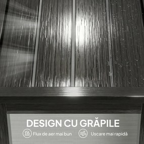 Outsunny Bancă de grădină cu 2 locuri, 130x34x43 cm, gri | Aosom Romania