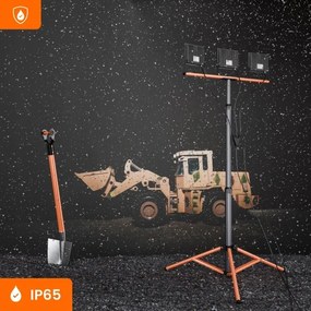 Proiector LED cu stativ 3xLED/50W/230V 4500K IP65 negru/portocaliu