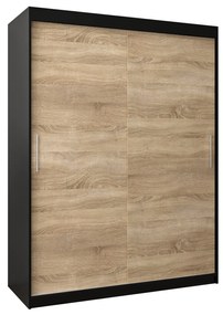 Dulap de haine 150 cm Toki (negru mat + stejar sonoma). 1064824