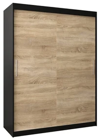 Dulap de haine 150 cm Toki (negru mat + stejar sonoma). 1064824