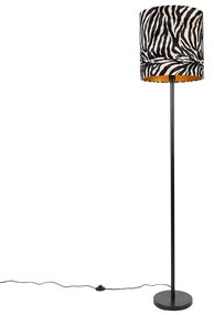 Lampă de podea modernă cu abajur din stofă cu imprimeu zebră 40 cm - Simplo