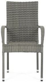 Autronic Scaun de grădină, metal, polyratan, gri,AZ C-S2114 GREY