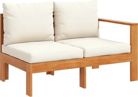 vidaXL Canapea de grădină cu 1 cotieră/2 locuri, lemn masiv de acacia