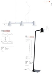 Redo 01-1557 - Lampă de podea MINGO 1xE27/42W/230V neagră
