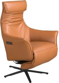 Fotoliu pivotant, functie relax, tapitat cu piele Brown