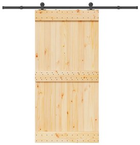vidaXL Ușă glisantă cu set feronerie, 100x210 cm, lemn masiv de pin