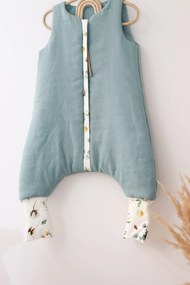 Sac de dormit cu picioare, in cu umplutura 2-2.5 Tog, tot parcusul anului, Sea Blue, 74 80, 1-2 ani