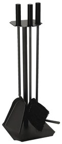 Ustensile pentru șemineu 4 buc. negru