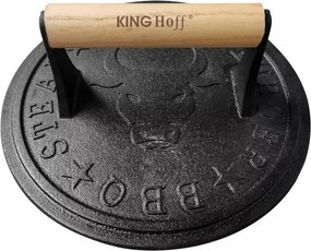 Presa pentru carne Kinghoff KH 1759, 18 cm, Maner lemn, Fonta