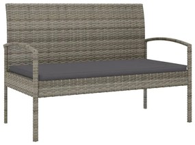 362167 vidaXL Bancă de grădină cu pernă, gri, 105 cm, poliratan