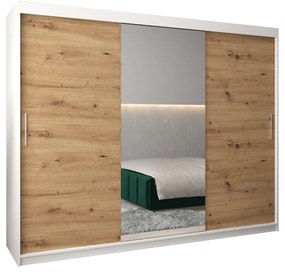Dulap de haine 250 cm Toki 1 (alb mat + stejar artisan). 1064945