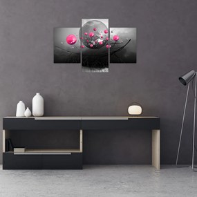 Tabloul cu bile abstracte roz (90x60 cm)