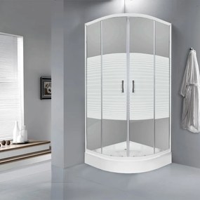 Cabină de duș curbată Madera 80 cu cădiță 80x80x206 cm