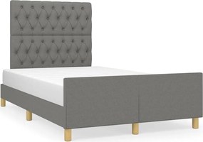 vidaXL Cadru de pat fără saltea, gri închis, 120x200 cm, textil