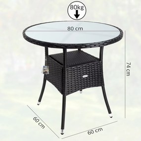 Deuba Masa din ratan - ovala - 80 cm
