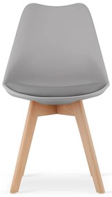 Oferta Scaun gri deschis BALI MARK cu picioare din lemn de fag II. calitate