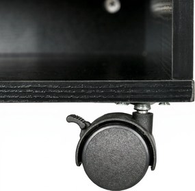 HOMCOM Cabinet pentru Imprimantă cu 2 Rafturi, Birou din Lemn și Cabinet de studiu cu Roți, 47x40x22.5 cm, Negru | Aosom Romania