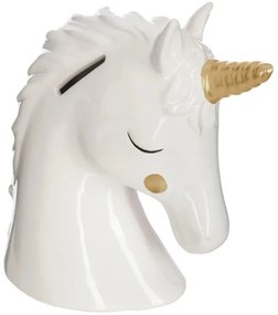 Pusculita GOLDEN UNICORN 15,5 cm, alba