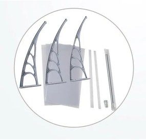 Marchiză copertină pentru ușă de intrare maro, 100 x 200 cm