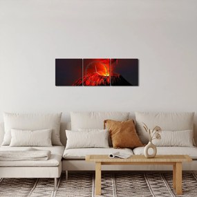 Tablou cu vulcan (cu ceas) (90x30 cm)