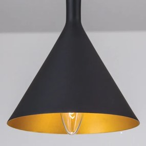 Pendul design industrial Gunda small, negru/ auriu