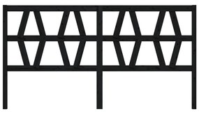Tablie de pat, negru, 206x4x100 cm, lemn masiv de pin 1, Negru, 206 x 4 x 100 cm