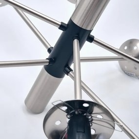 Lustră pe tijă ROLLO 8xE14/5W/230V crom mat/fumuriu