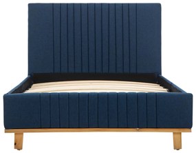 Cadru de pat, albastru, 100 x 200 cm, material textil Albastru, 100 x 200 cm