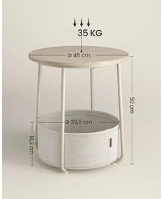 Masă laterală NOIRA crem/albă