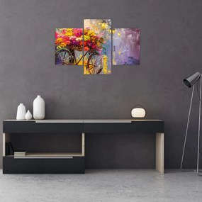 Tablou - Roată cu flori (90x60 cm)