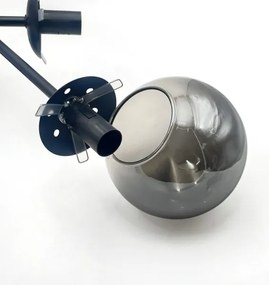 Brilagi - Lustru aplicat MALIVA 6xE14/15W/230V negru/fumuriu